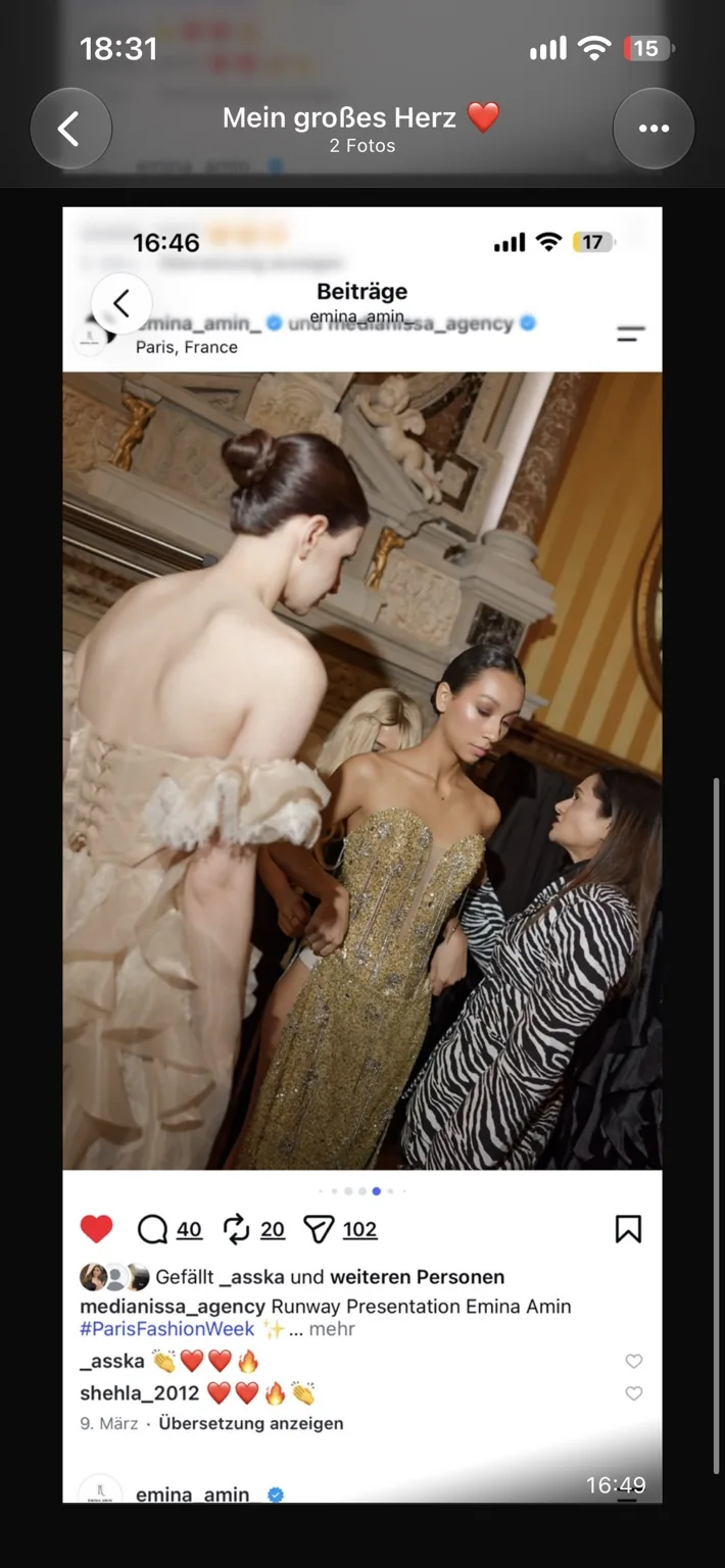 Preparing the couture silhouettes backstage