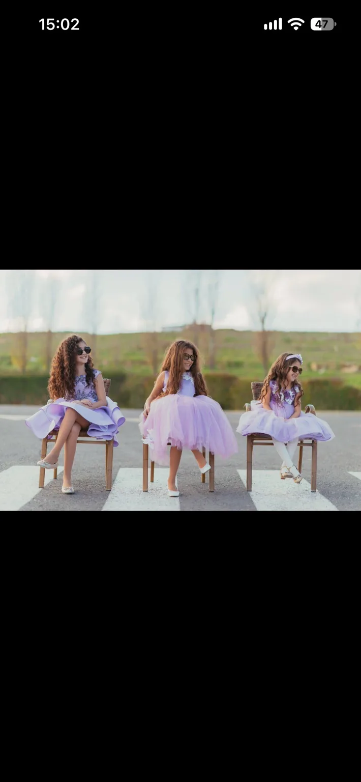 Three lilac occasion dresses